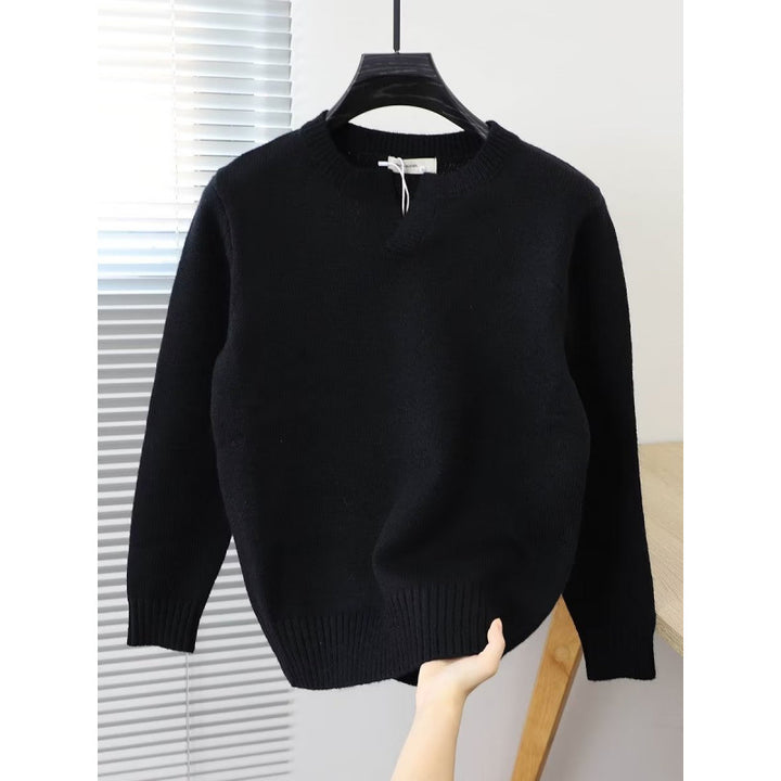 Women Elegant Knit Sweater with Stand-Up Collar Mune Fashion