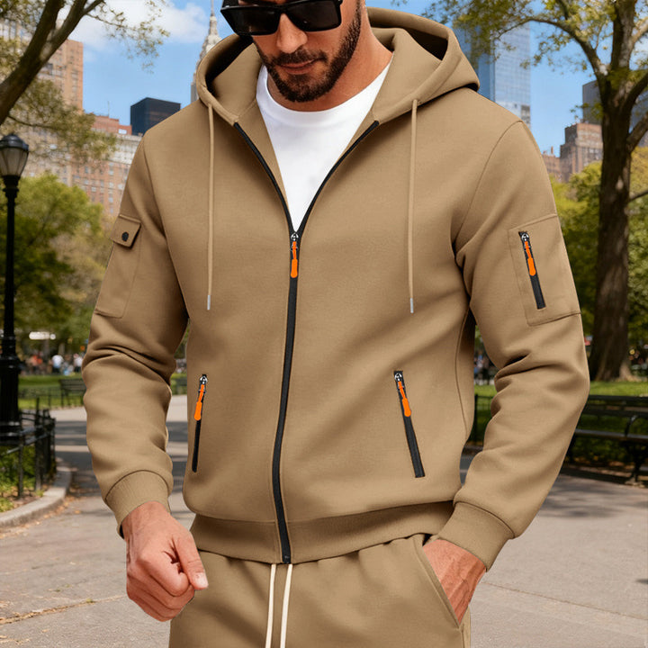 Men's hooded jacket with water-repellent zippers and multifunctional pockets Mune Fashion