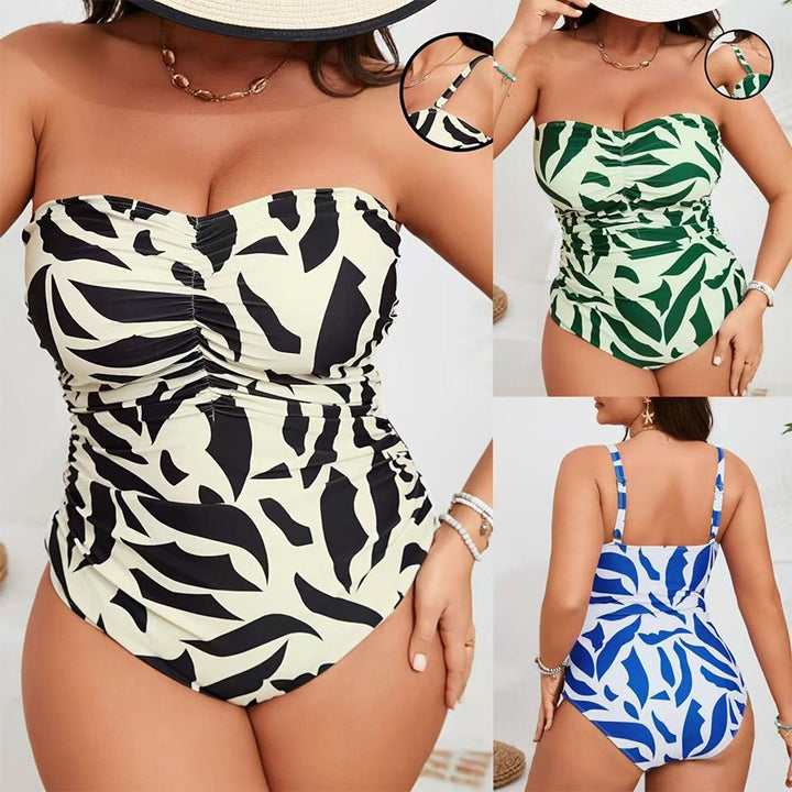 Women Elegant One-Piece Swimsuit with Ruffle Design Mune Fashion