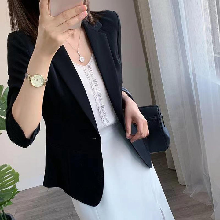 Women Elegant Blazer with Short Sleeve Mune Fashion