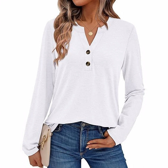 Women's Long Sleeve Shirt with Button Details Mune