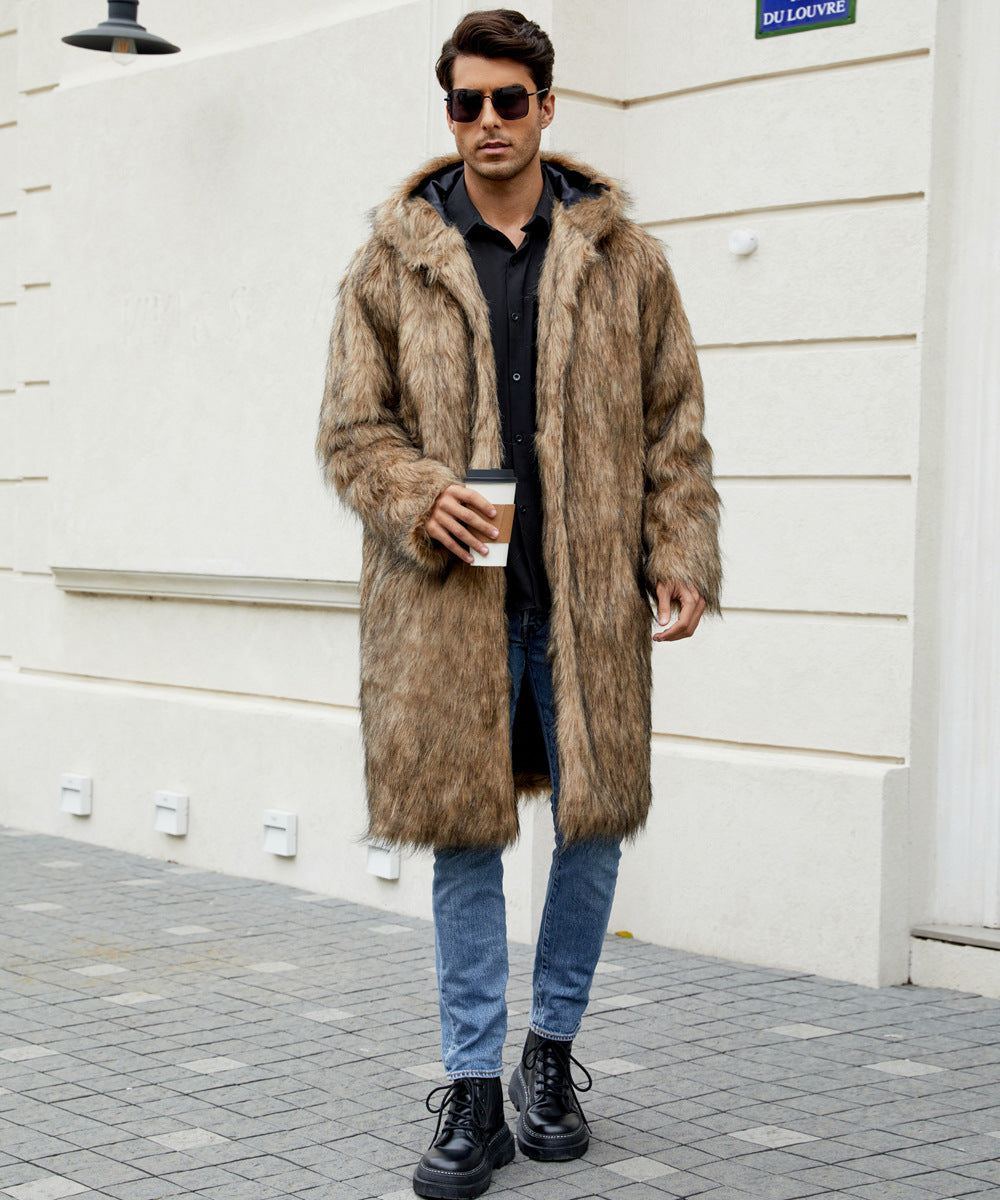 Men's Elegant Lined Coat with Hood Mune