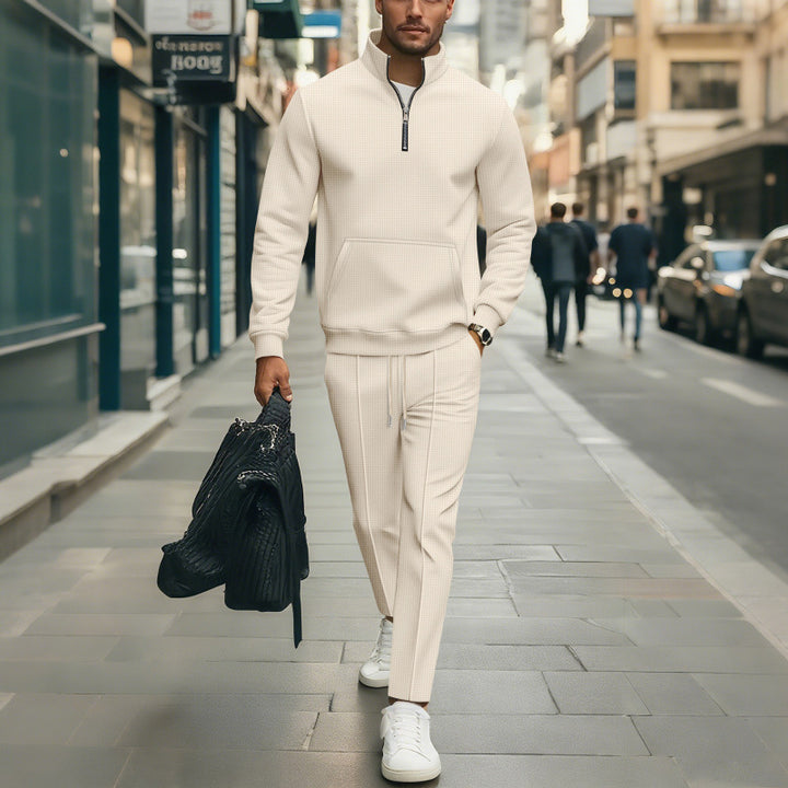 Men's High Quality Stand Collar Sweater with Zipper Mune Fashion