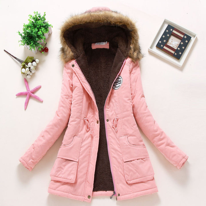 Women's high-warming winter parka with teddy lining, drawstring and faux fur trim Mune Fashion