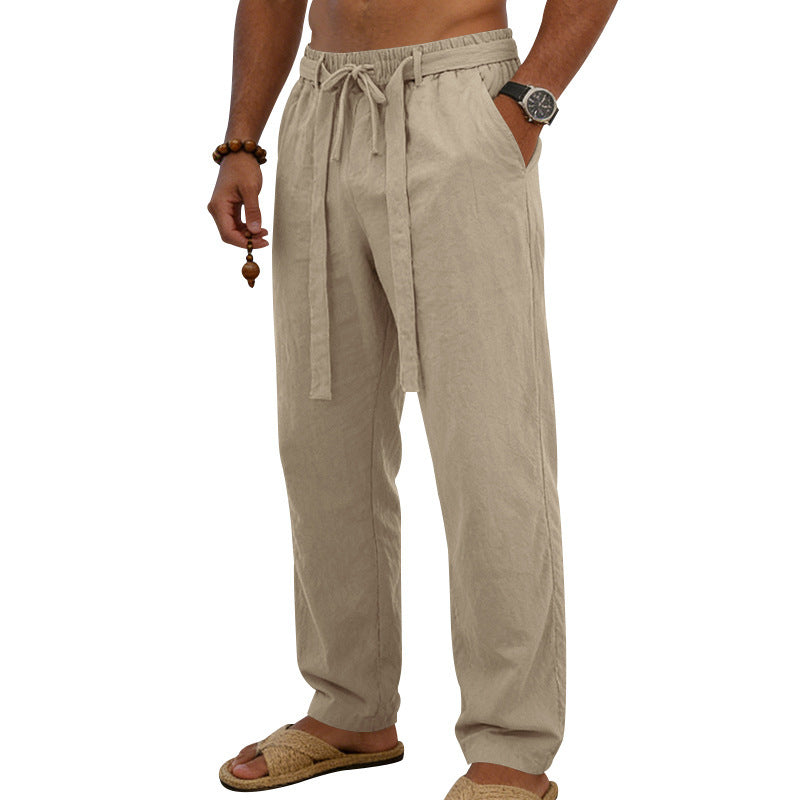 Men's Breathable Summer Relax Pants with Elastic Waistband, Drawstring and Side Pockets Mune Fashion