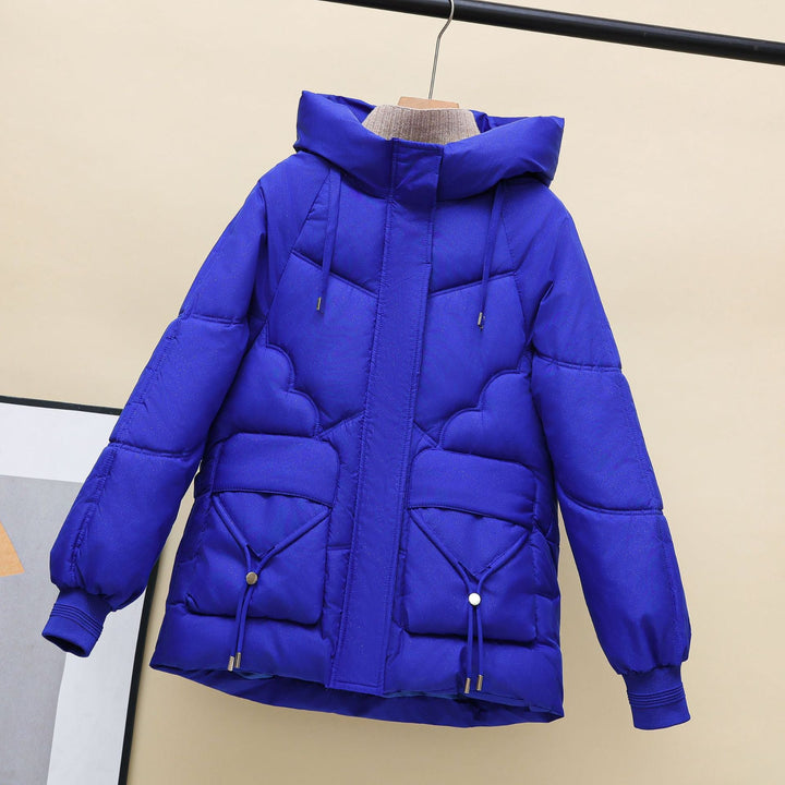 Women's Padded Winter Jacket with Hood and Heart Details Mune