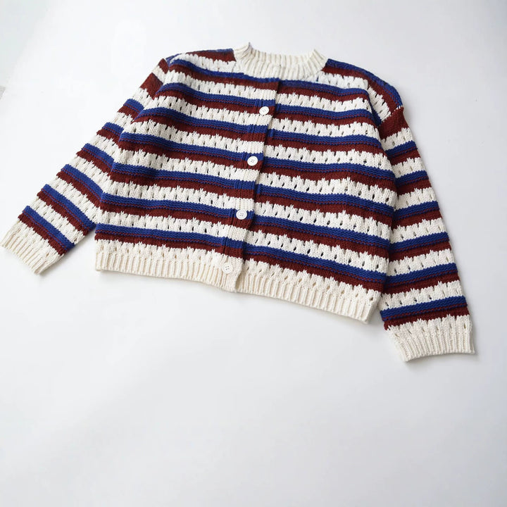Women Loose Knit Lace Cardigan with Button Placket Mune Fashion