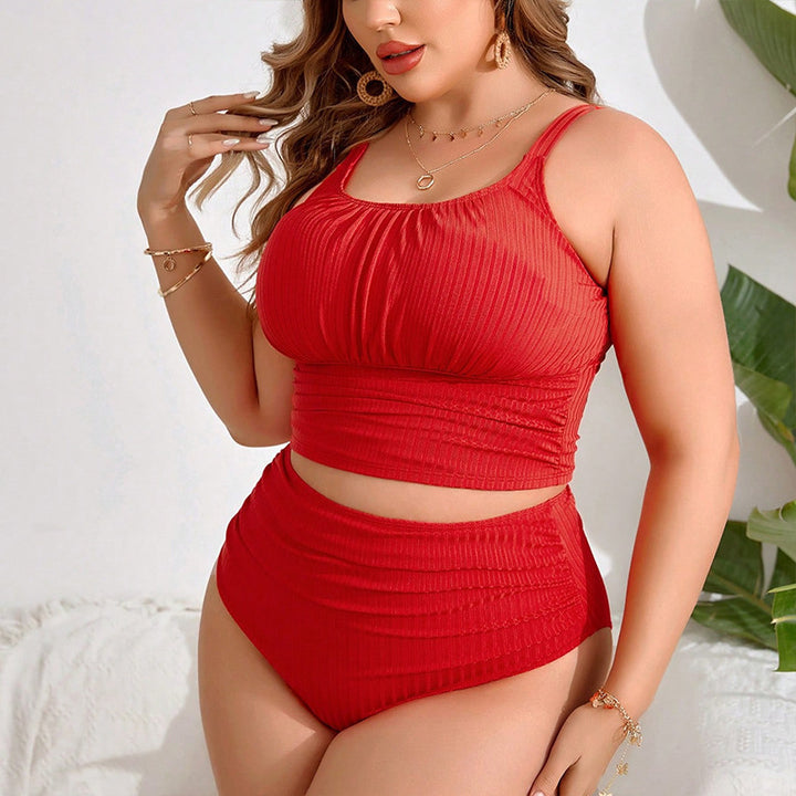 Women's high-waisted bikini set with trendy ribbed design Mune Fashion