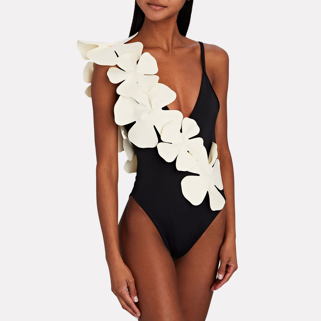 Ladies swimsuit with elaborate 3D flower applications Mune Fashion