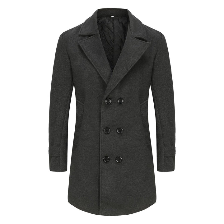 Men's Elegant Double-Breasted Coat with Tailored Fit and Quilted Lining Mune Fashion