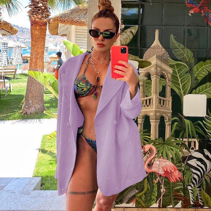 [Women] Light oversized beach blazer as a casual cover-up with draped lapels Mune Fashion