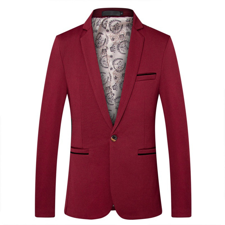 Men's Tailored One-Button Blazer made of structured cotton blend with satin lining and notch collar Mune Fashion