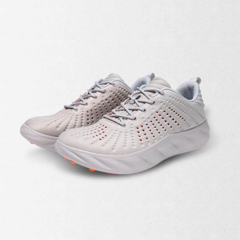 Women's Breathable Running Sneakers with Perforated Knitted Upper Material and Cushioned Platform Sole Mune Fashion