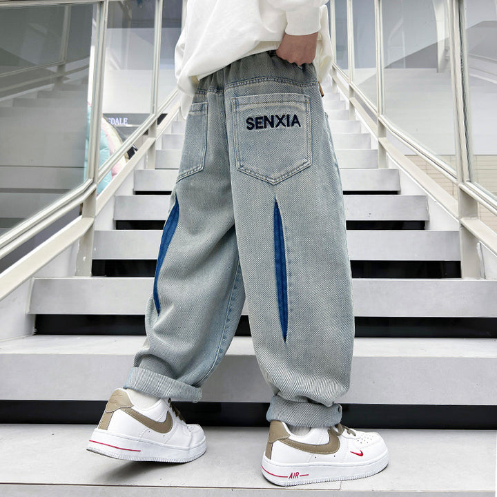 Men's wide jeans with modern cut and creative details Mune Fashion