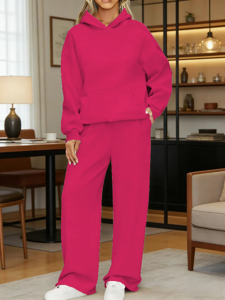 Women's cozy oversized hoodie and wide jogger pants set Mune Fashion