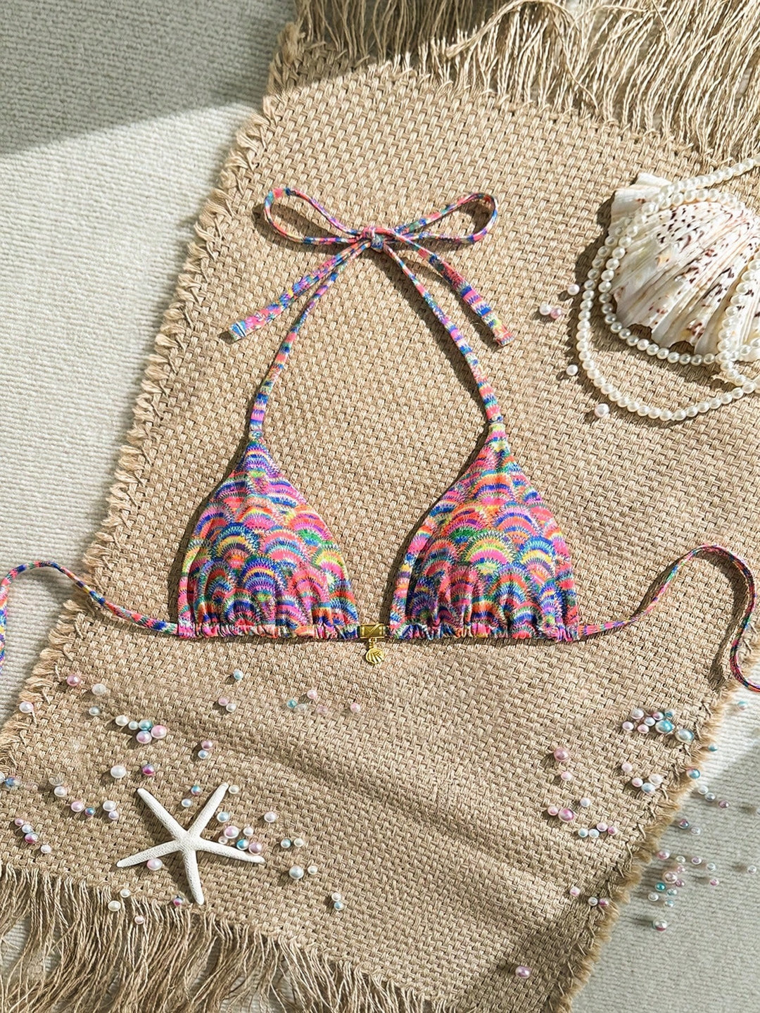 Women's Triangle Bikini Top with Ruffles Mune Fashion