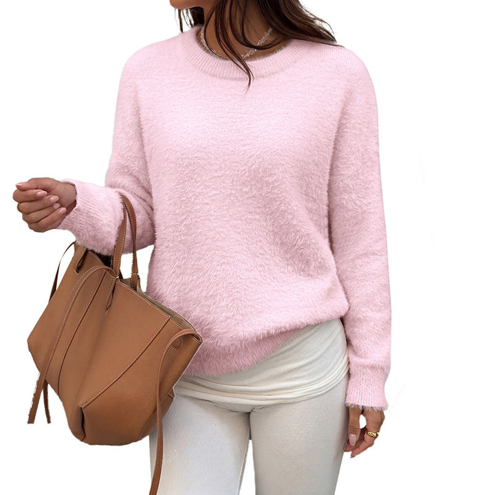 Women's Soft Knit Sweater with Round Neck Mune Fashion