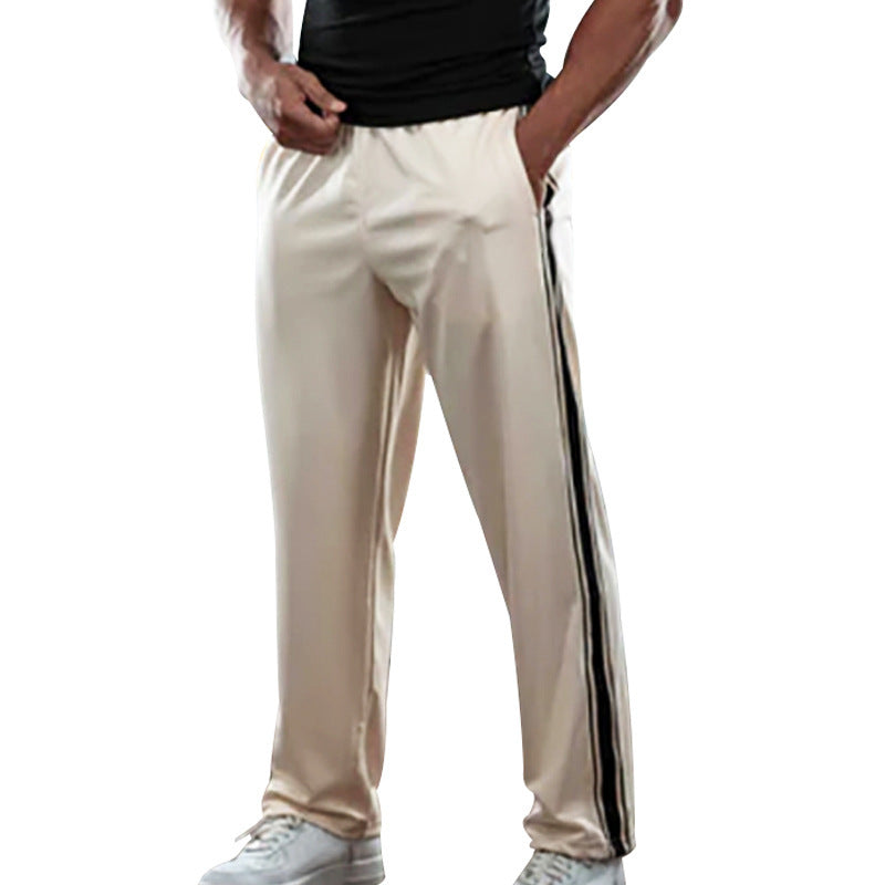 Men's relaxed training pants with side contrast stripe, elastic waistband and straight leg Mune Fashion