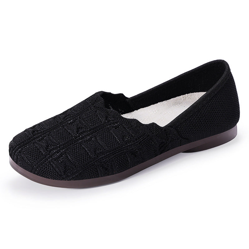 Ladies knitted comfort ballerina slippers with elastic entry, molded cushioned sole, and non-slip flexible outsole Mune Fashion