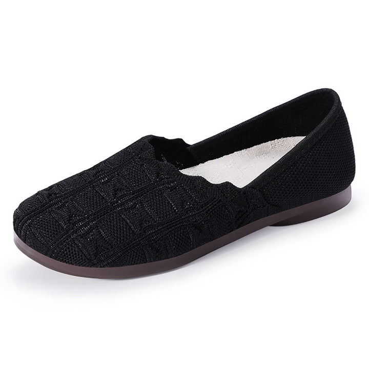 Ladies knitted comfort ballerina slippers with elastic entry, molded cushioned sole, and non-slip flexible outsole Mune Fashion