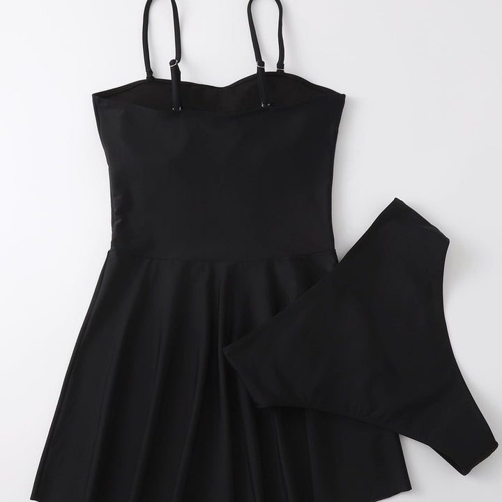 Ladies leisure swimsuit with flowy skirt and adjustable straps Mune Fashion