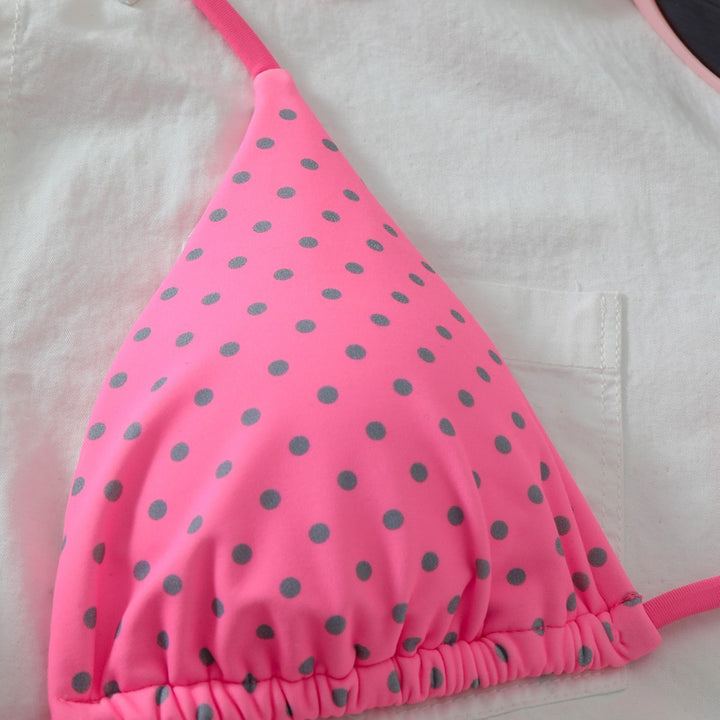 Women Triangle Bikini with playful dots and adjustable straps Mune Fashion
