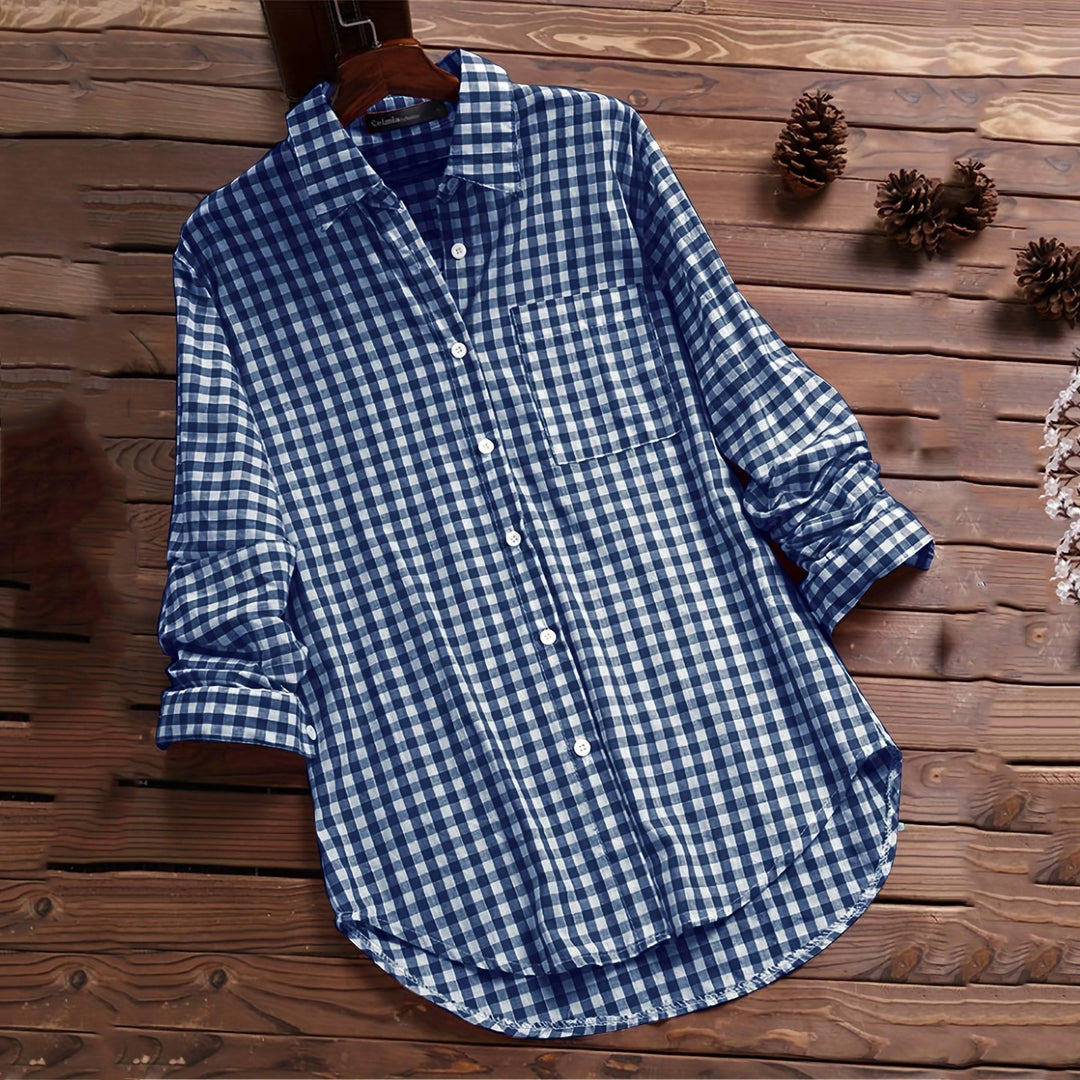 Women Checked Shirt Blouse made of high-quality comfortable fit Mune Fashion