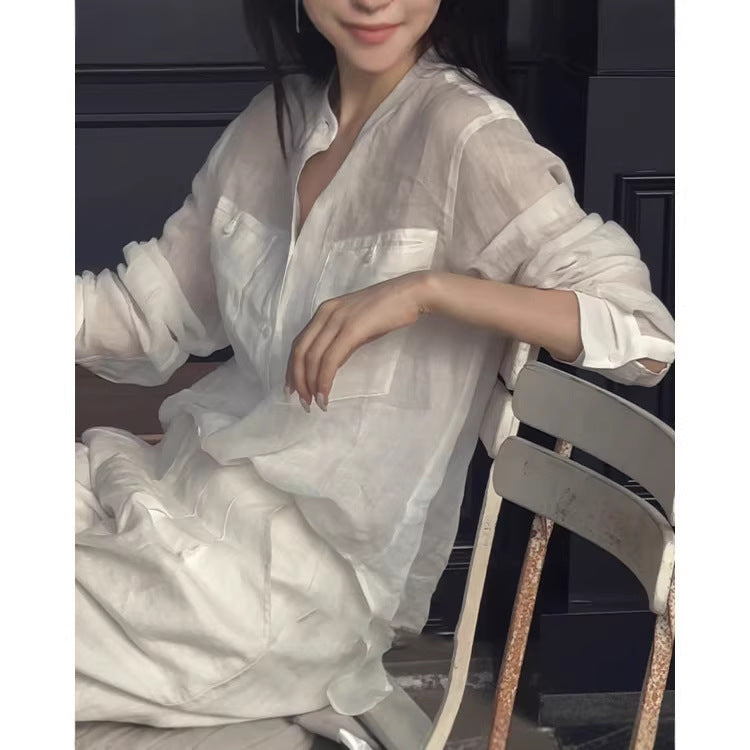 Women Airy Long Sleeve Blouse Mune Fashion