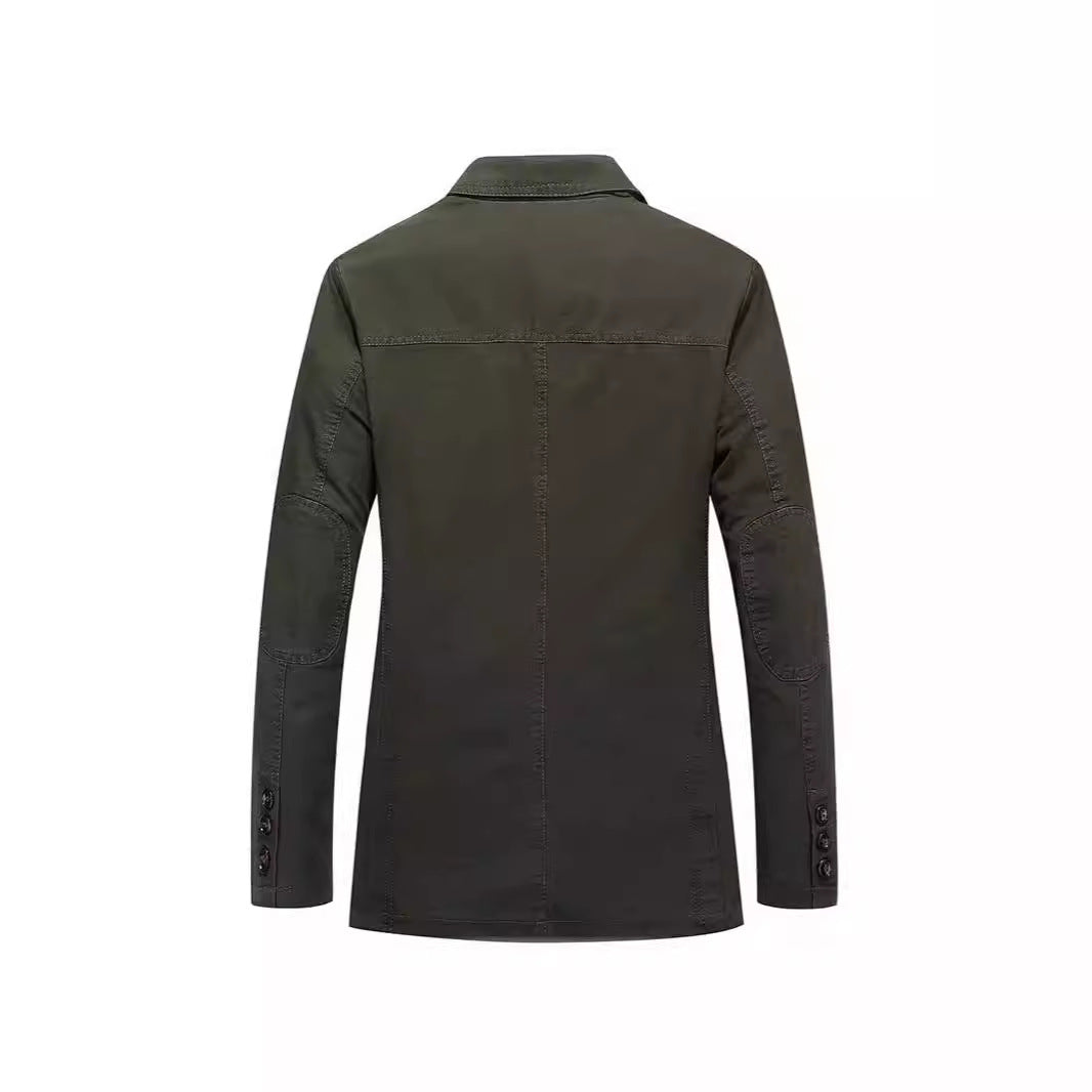 Men's jacket in casual style with three-button front and patch pockets Mune Fashion
