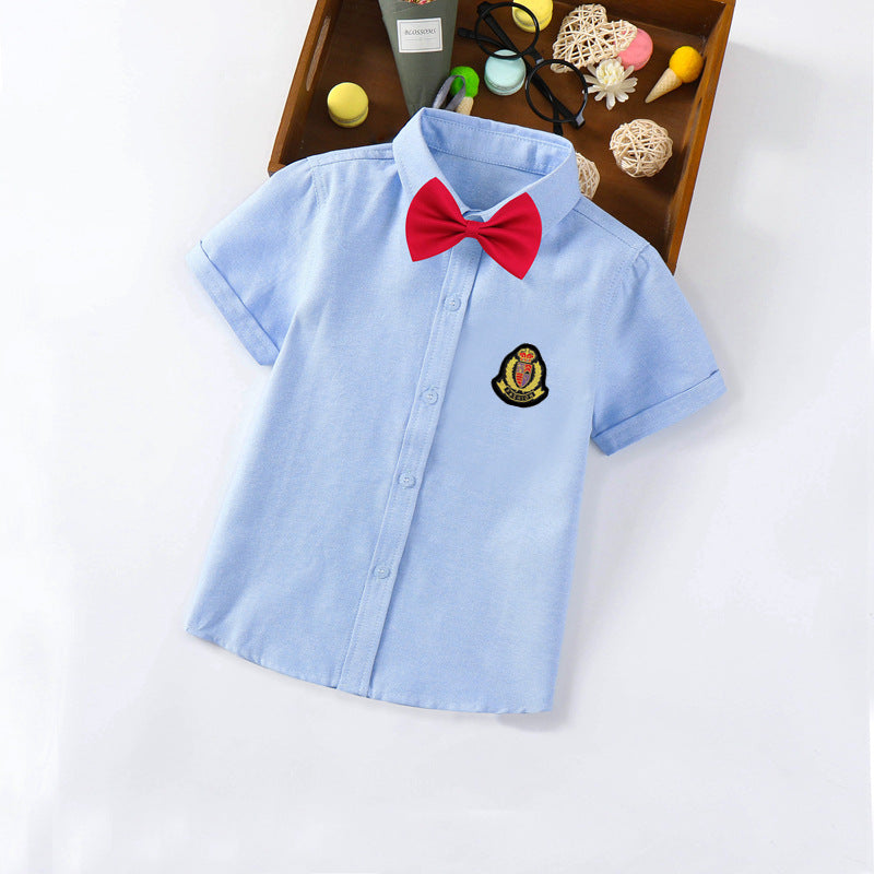 Boys short sleeve shirt with elegant bow tie Mune Fashion
