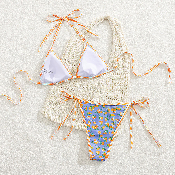 Women's Triangle Bikini with Crochet Top Mune Fashion