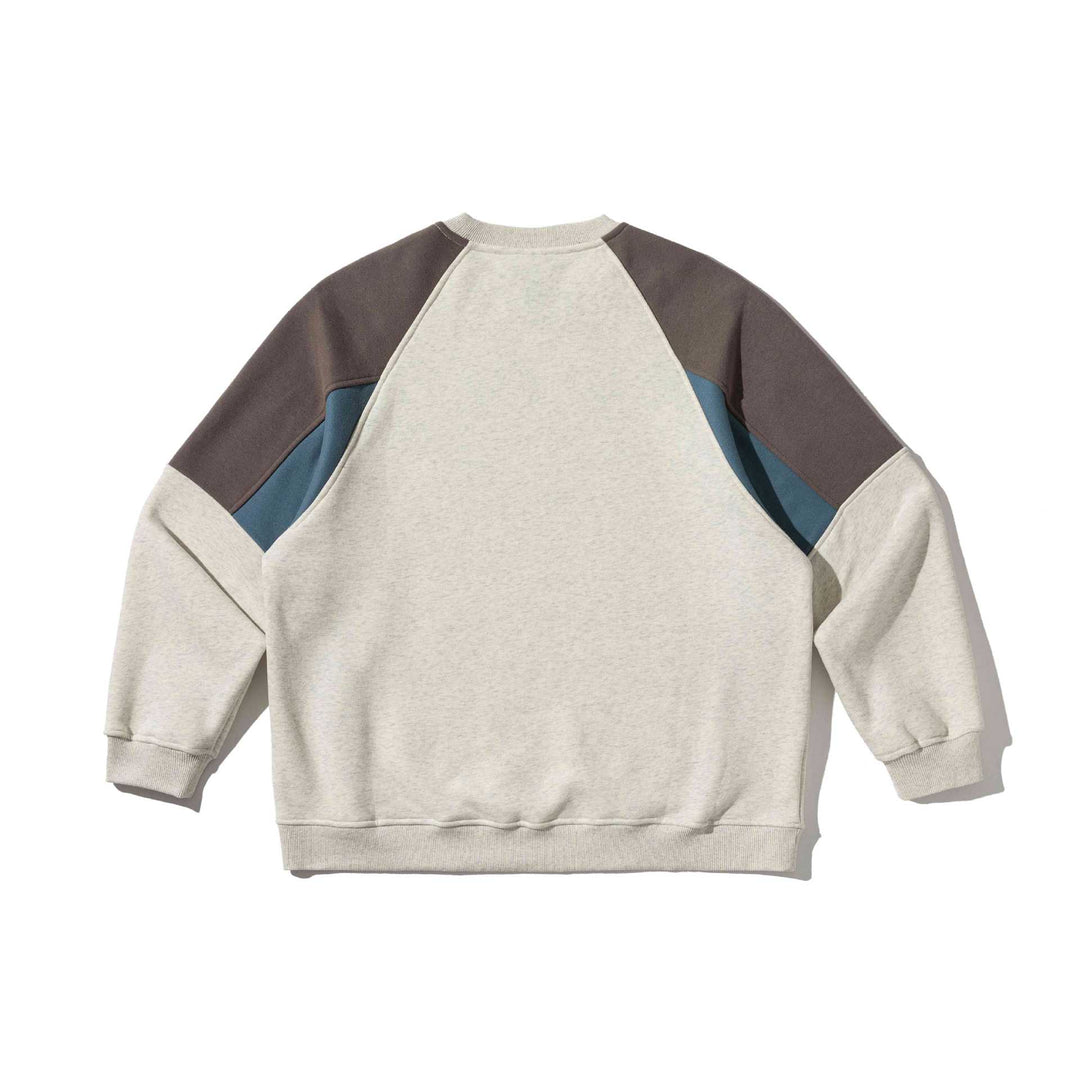Unisex Colorblock Sweatshirt with raglan sleeves and textured decorative seam Mune Fashion