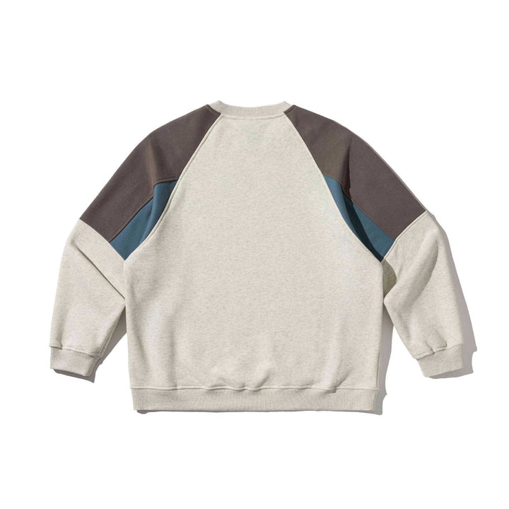 Unisex Colorblock Sweatshirt with raglan sleeves and textured decorative seam Mune Fashion