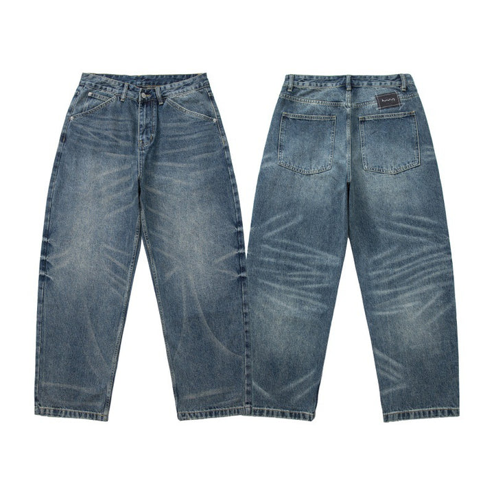 Men's Relaxed-Carrot-Jeans with high waistband and subtle used wash Mune Fashion
