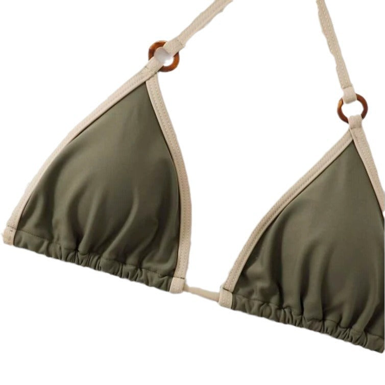 Women's Triangle Bikini with Adjustable Straps and Elegant Accents Mune Fashion