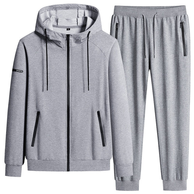 Men's Sporty Softshell Training Suit Set with Fleece-Lined Jacket and Tapered Jogging Pants Mune Fashion