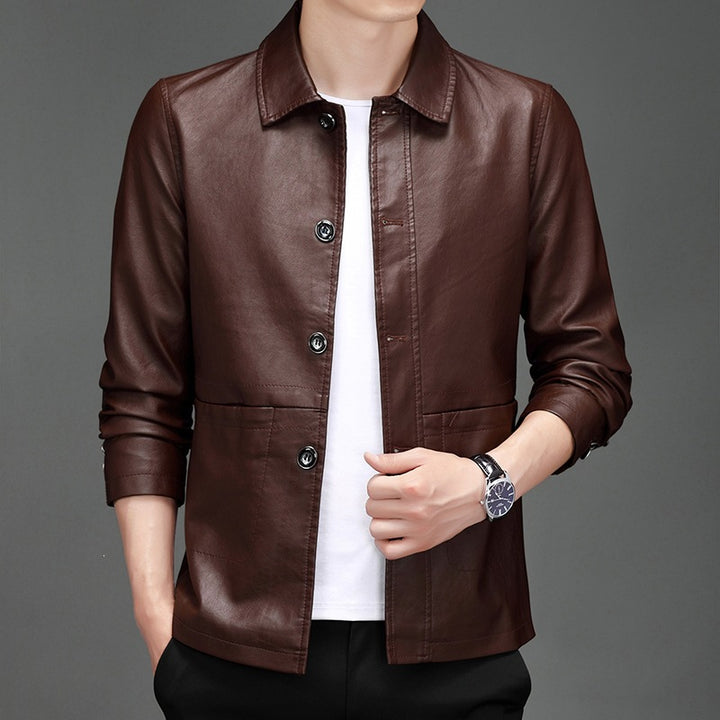 Men's Stylish Real Leather Jacket Mune Fashion