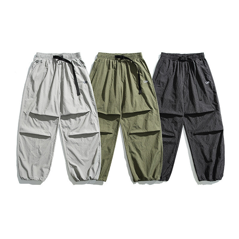 Unisex Lightweight Ripstop Cargo Pants with Multiple Flap Pockets and Elastic Hem Mune Fashion