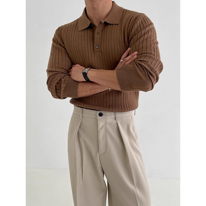 Men Stylish Long Sleeve Ribbed Knit Top Mune Fashion