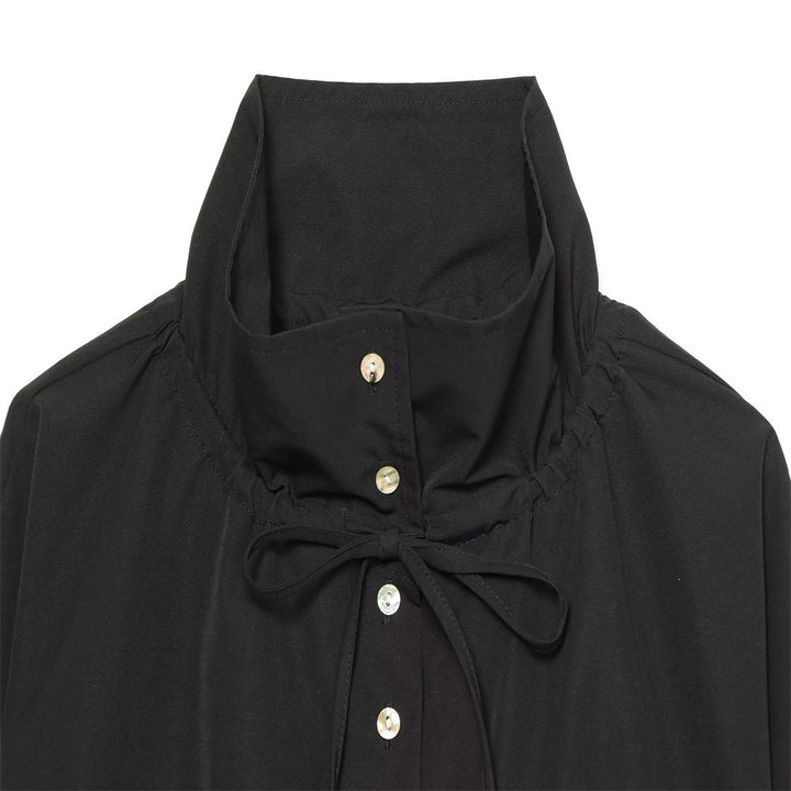 Women Cropped Oversized Utility Jacket with Stand Collar and Drawstring Mune Fashion
