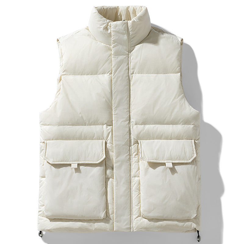 Men's Padded Outdoor Quilted Vest with Large Flap Pockets Drune