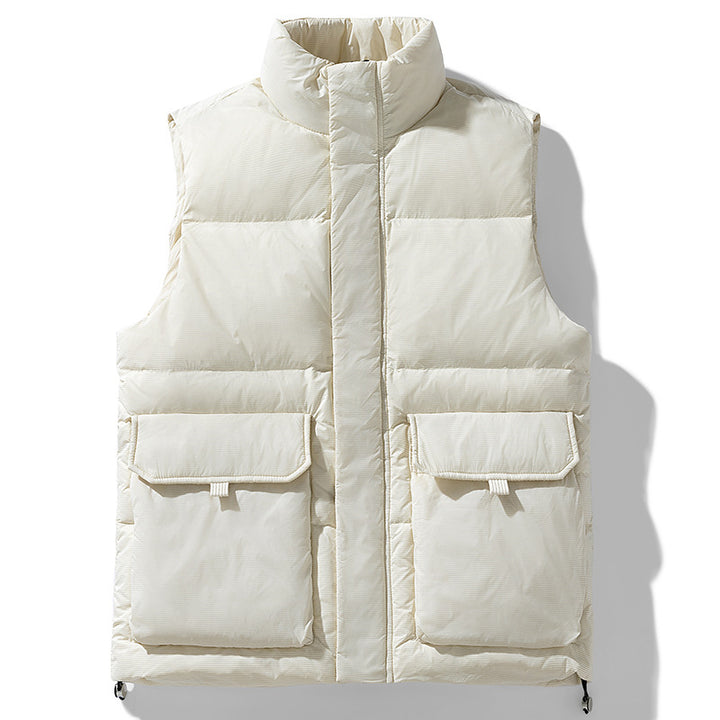 Men's Padded Outdoor Quilted Vest with Large Flap Pockets Drune