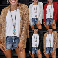 Women Glamorous Cardigan with Sequins and Loose Fit Mune