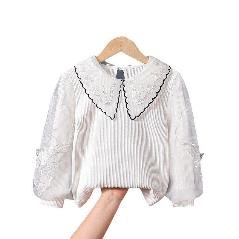 Women's cozy sweatshirt with transparent puff sleeves Mune Fashion