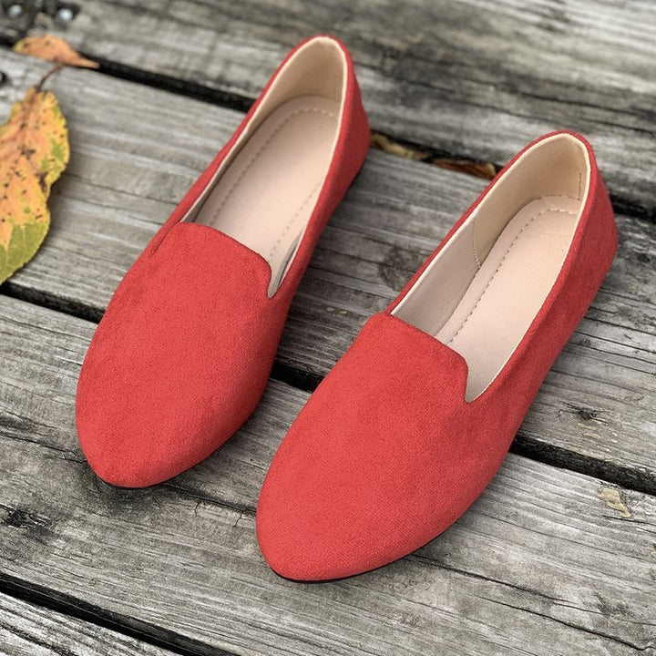 Damen spitz zulaufende Velours‑Loafer mit gepolsterter Innensohle Mune Fashion