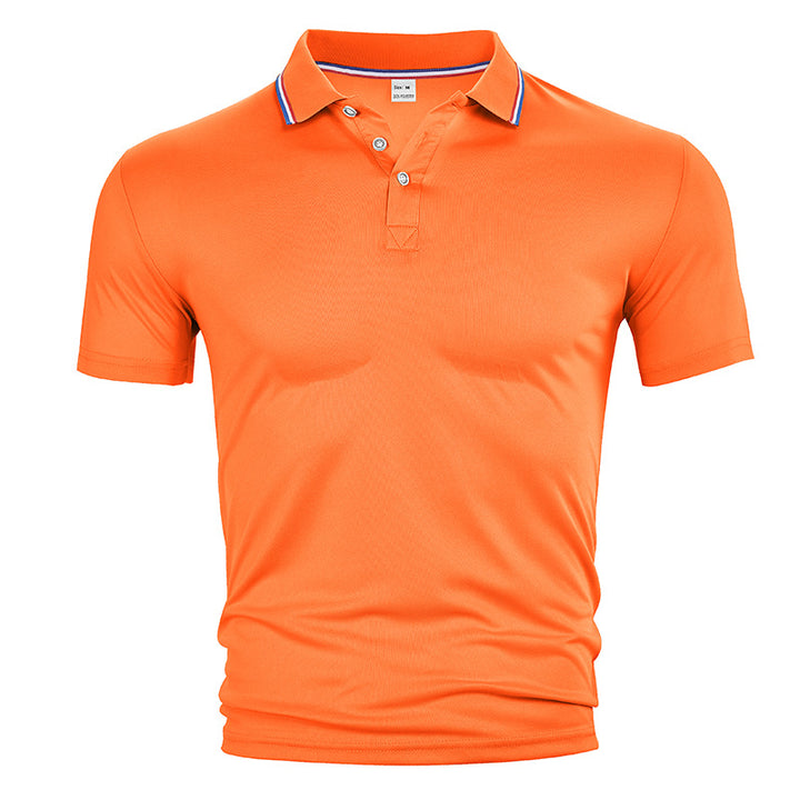 Men's breathable piqué polo with contrast stripes on the collar Mune Fashion