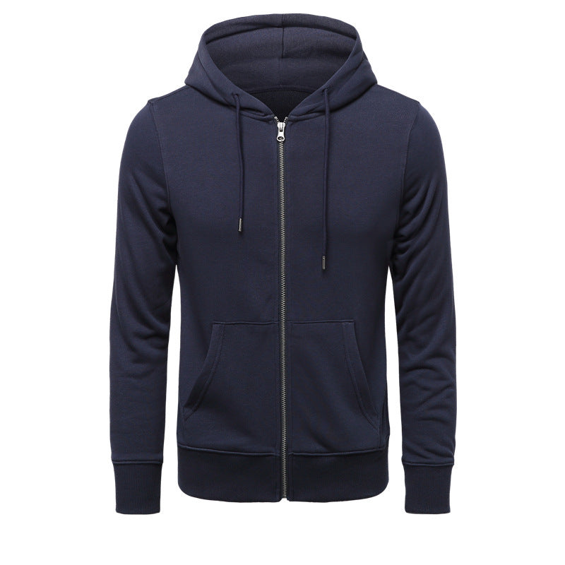 Men's narrow-cut zip hoodie with metal zipper, double-layer hood and kangaroo pocket Mune Fashion