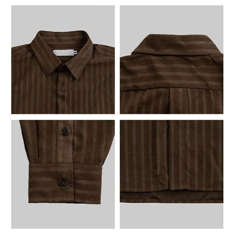 Men's Elegant Shirt with Fine Ribbed Texture Mune Fashion