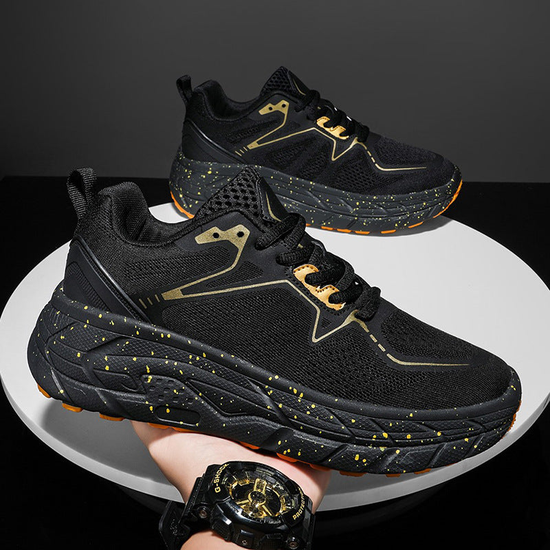 Unisex cushioned platform sneaker with breathable knit upper and padded hollow chamber sole Mune Fashion