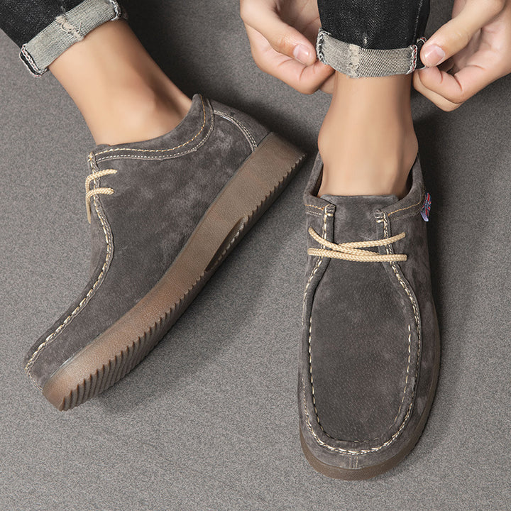 Men's suede moccasin lace-ups with cushioned comfort insole Mune Fashion